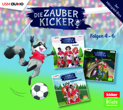 Cover Die Zauberkicker: Hörspielbox 2 - Folge 4-6 der kicker Kids Kinderhörspielreihe